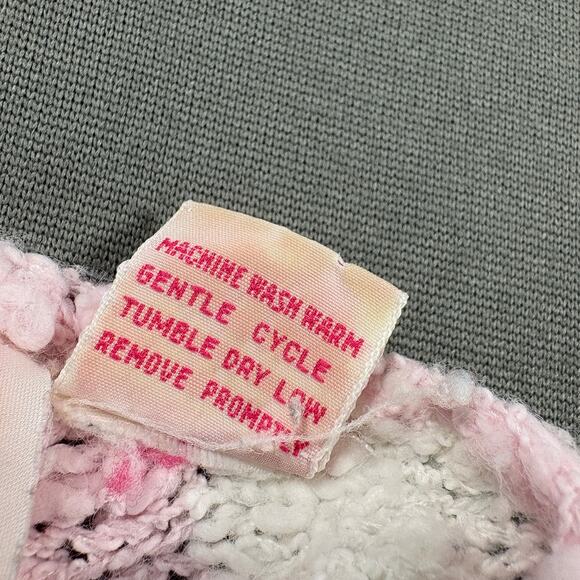 Junior Connection by Mervyn’s Pink Striped Bouclé Knit Top Size Large - Picture 6 of 10